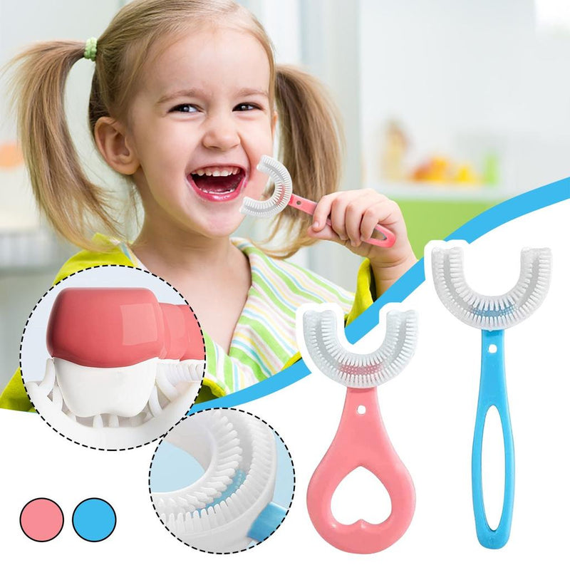 Escova de dentes em forma de U 360° para crianças KiddoJoy COMPRE 1 E LEVA 2 + EBOOK