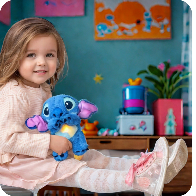 Peluche Stitch que Respira, Brilha e Toca Músicas  Interativo