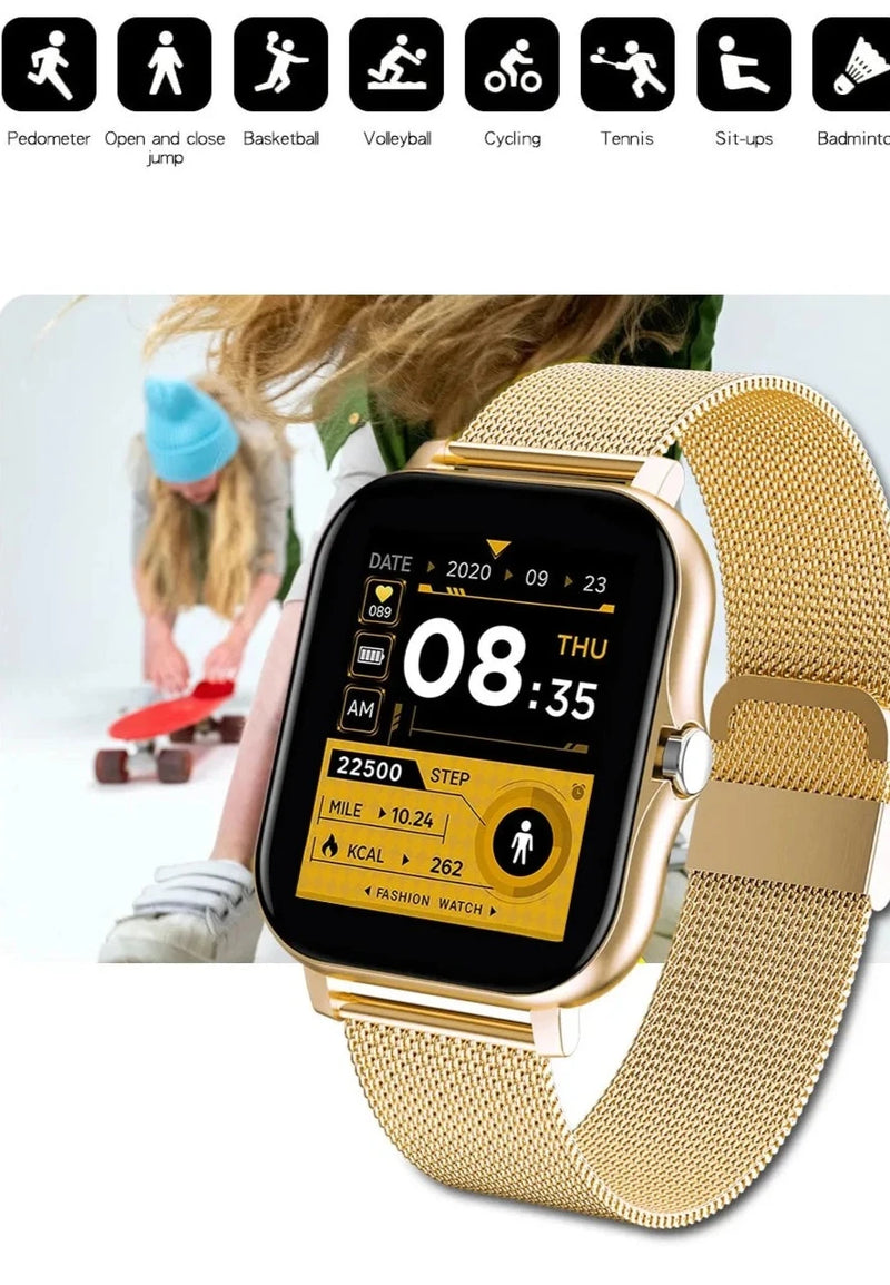 Relógio smartwatch inteligente com uma pulseira de brinde