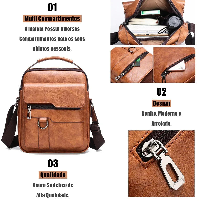 Saco de mensageiro portátil para homem Tiracolo
