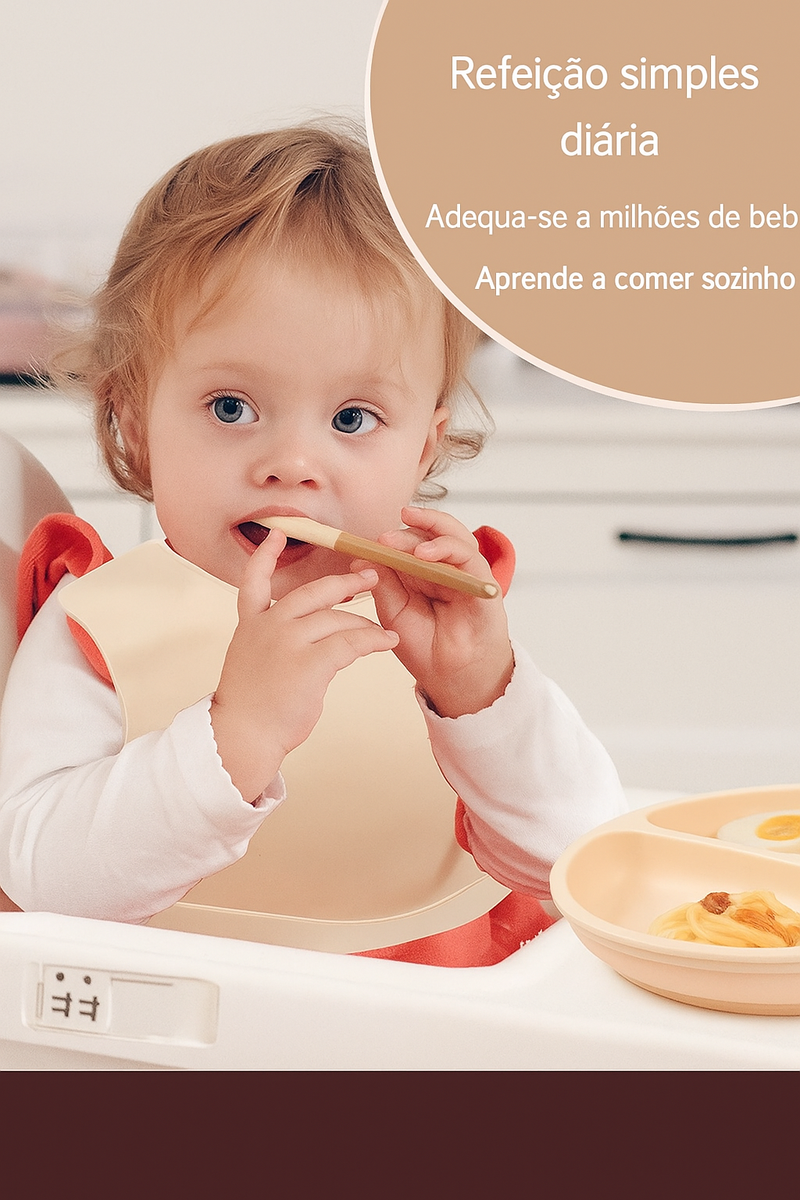 Kit 4 peças de Alimentação Kids: Silicone kiddojoy + eBook de Receitas Divertidas