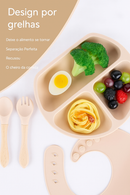 Kit 4 peças de Alimentação Kids: Silicone kiddojoy + eBook de Receitas Divertidas