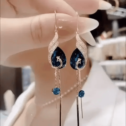 Brincos de safira pavão LumièreChic