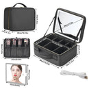 Kit Maleta Maquiagem Com Espelho e Luz Led Usb Profissional MakeUp