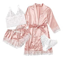 Pijama sexy de verão feminino 4 peças de cetim LumièreChic