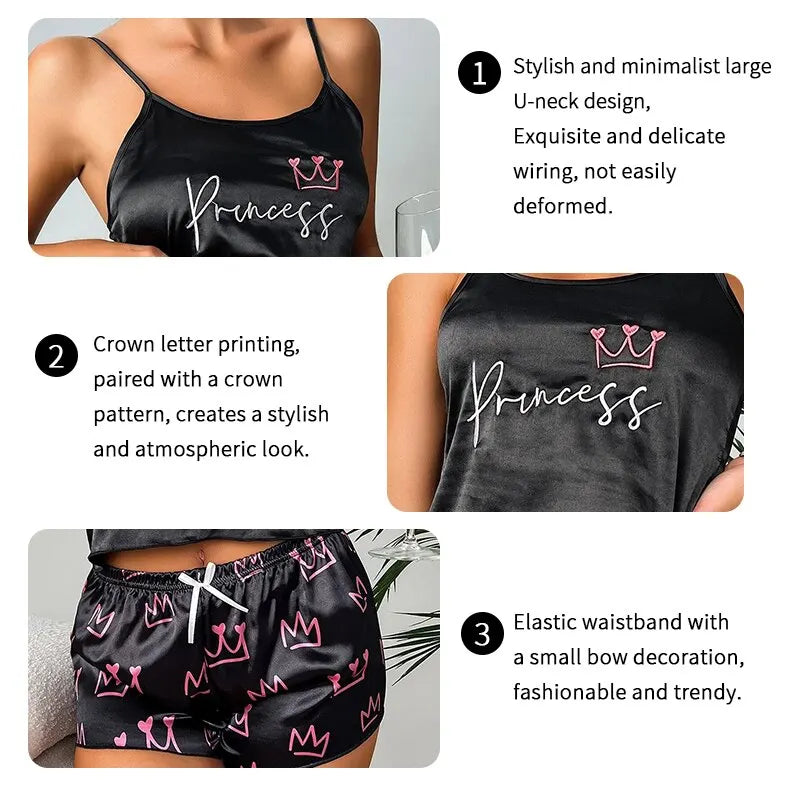 Pajamas femininos de cetim  para verão LumièreChic