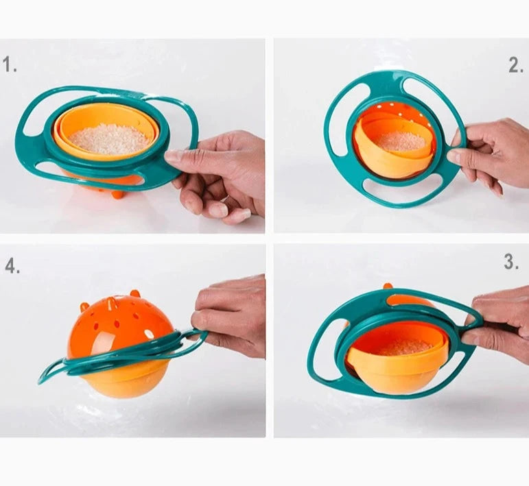 Tigela Mágica Giroscópica Infantil KiddoJoy + 1 ebook de brinde