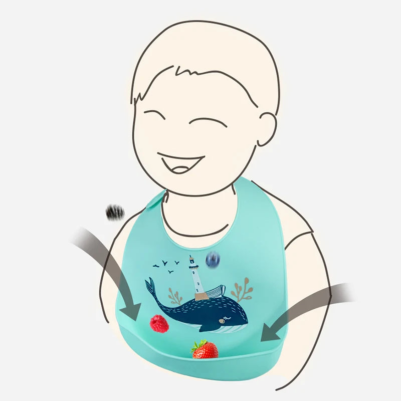 Babador de silicone à prova de água para bebês KiddoJoy