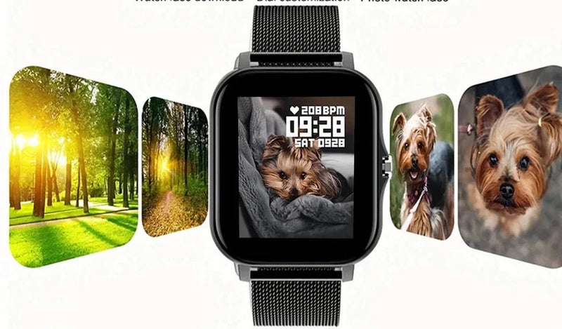 Relógio smartwatch inteligente com uma pulseira de brinde