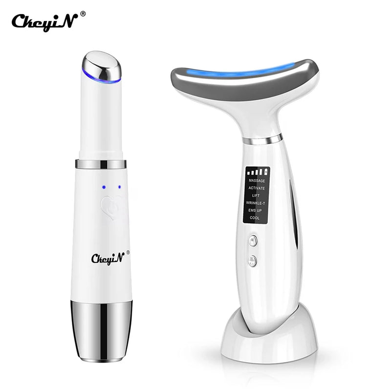 Massageador CkeyiN Neck para a pele Facial + presente 1 Massagem Ocular Anti Rugas