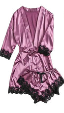 Pijama sexy de verão feminino 4 peças de cetim LumièreChic