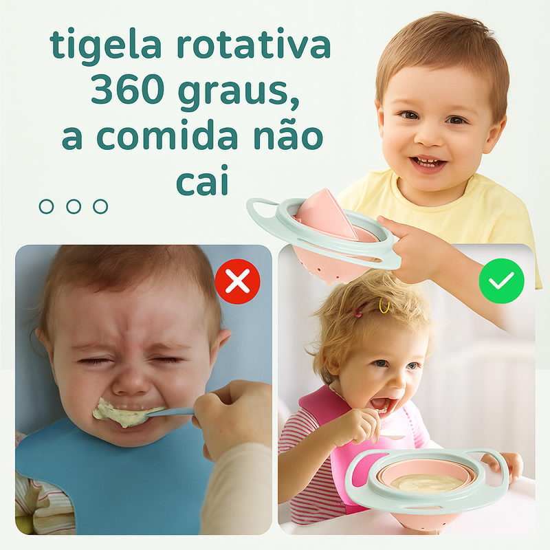 Tigela Mágica Giroscópica Infantil KiddoJoy + 1 ebook de brinde