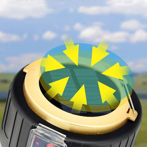 Lanterna Solar Pulse 360 – Power Bank Portátil com Luz LED e Carregamento Solar