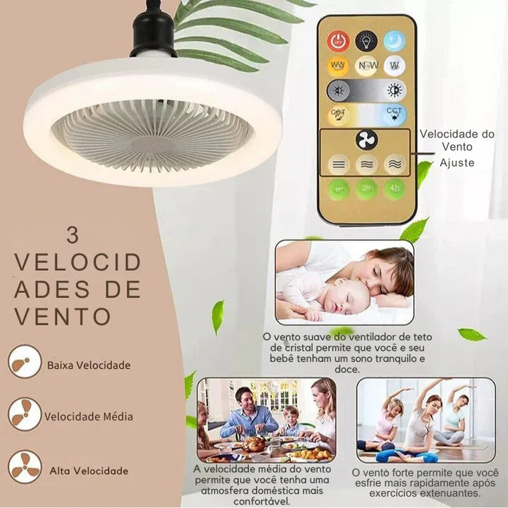 Ventilador de teto inteligente 3 em 1 com controle remoto EcoVolt