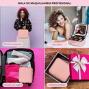 Kit Maleta Maquiagem Com Espelho e Luz Led Usb Profissional MakeUp