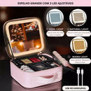 Kit Maleta Maquiagem Com Espelho e Luz Led Usb Profissional MakeUp