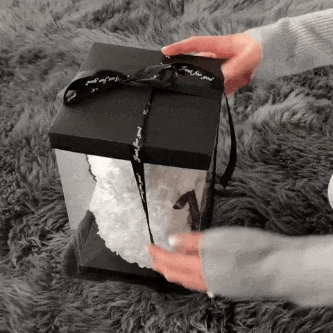 Ursinho Rosa Amor Eterno com caixa luz LED