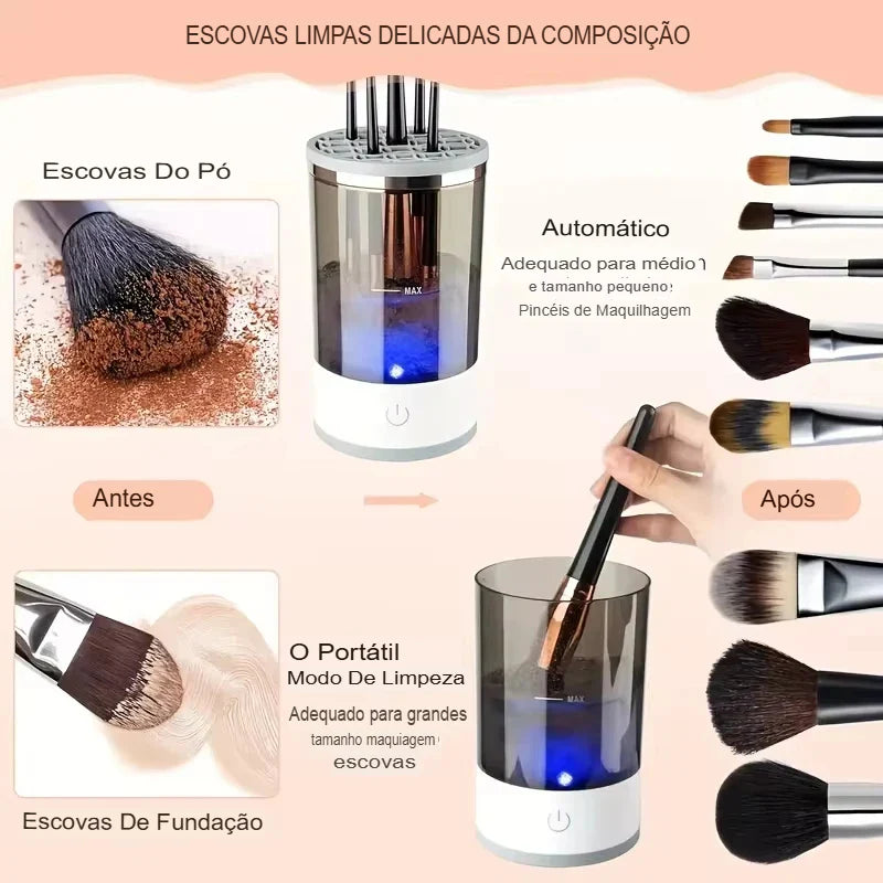 Limpador de Pincéis de Maquilhagem  2 em 1 Inovador USB CLEANBRUSH